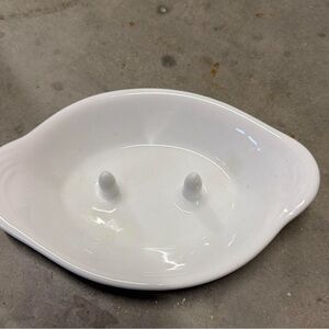 Vintage bandwagon white ceramic jewelry holder rings and